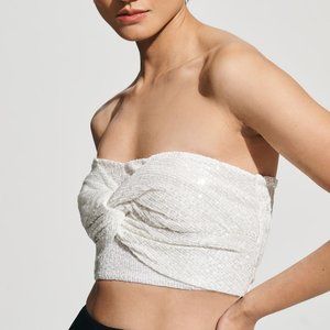 Brand New Ranna Gill Sequin Embellished Bustier Crop Top